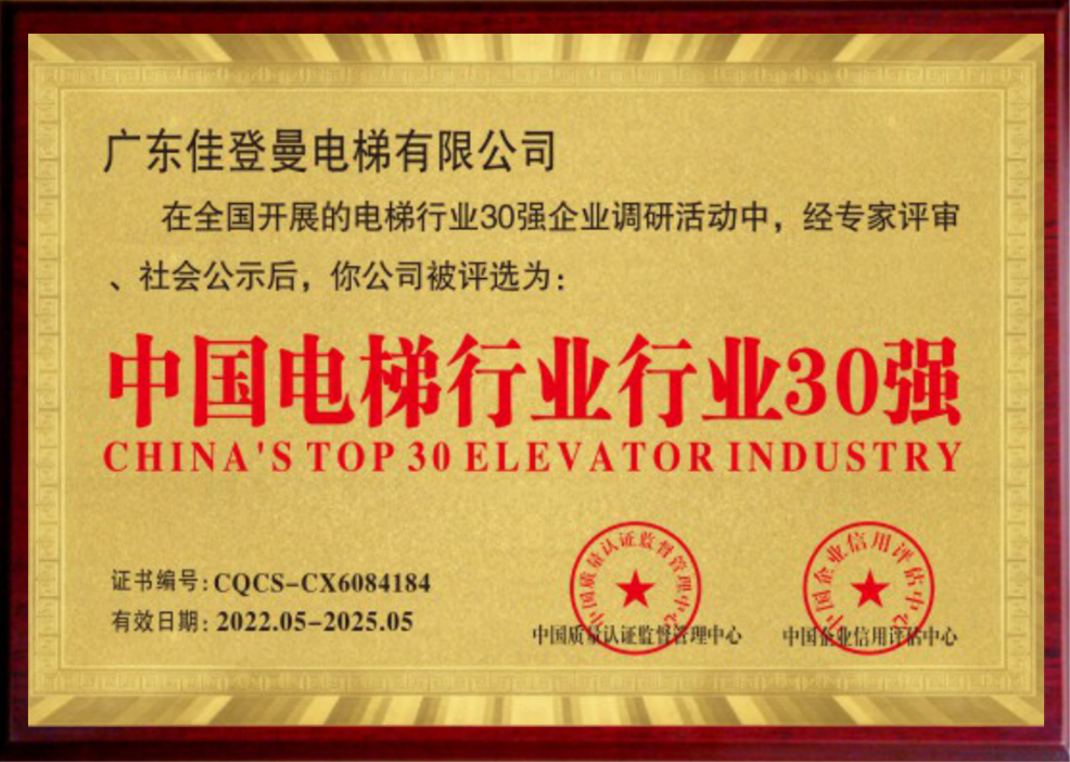中国电梯行业行业30强